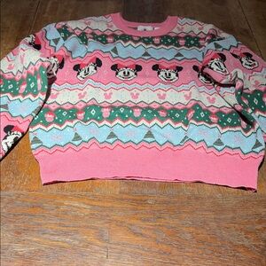 Disney Pink and Green Mickey Mouse Sweater
